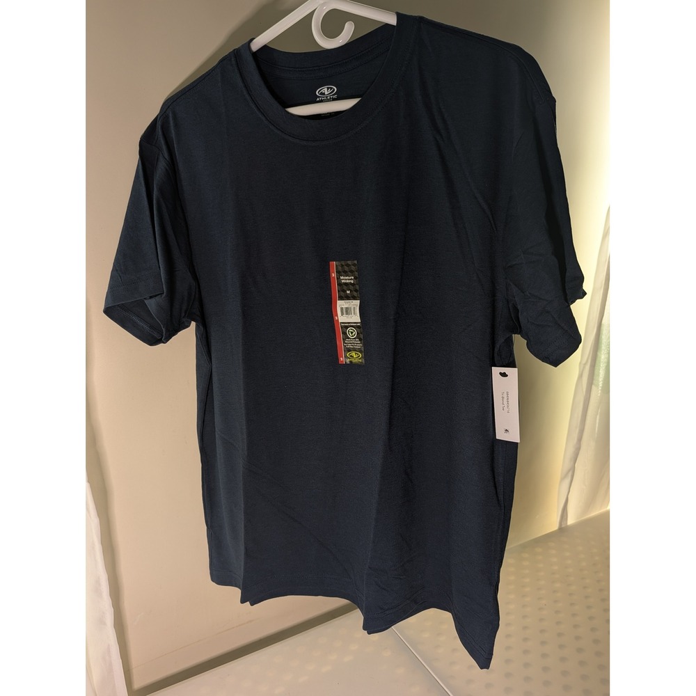 Athletic Works Mens Tri-Blend Tee 2 Pack Blue Cove Moisture Wicking T-Shirt M